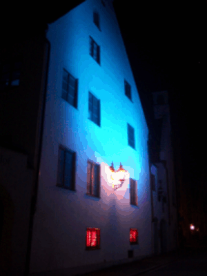 Lichtknstlerische Stadtillumination Illumination Augsburg Antonspfrnde 09.10.2010 - Lichtkunst by Wolfgang F. Lightmaster