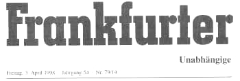 1. Deutschland Tournee Augsburger Puppenkiste 1998/99 - Frankfurter Rundschau 03.04.1998